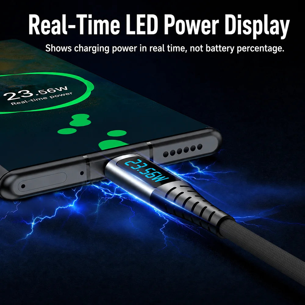 UGOjP USB4 Cable 240W PD Fast Charging with LED Display 40Gbps Data Transfer USB C to C Data Cable for Laptop Phone Tablet