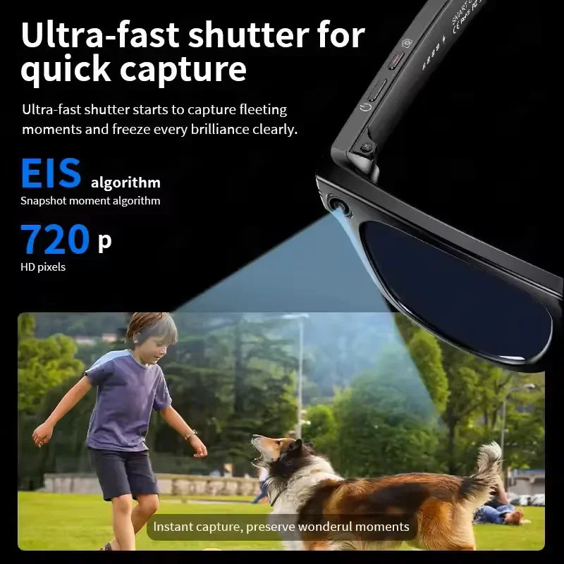 AI Smart Glasses with 8MP Camera & Bluetooth Connectivity
