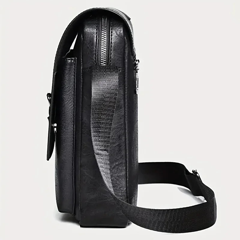 Bolso Bandolera Casual Vintage para Hombre | Elegante Bandolera de Cuero PU