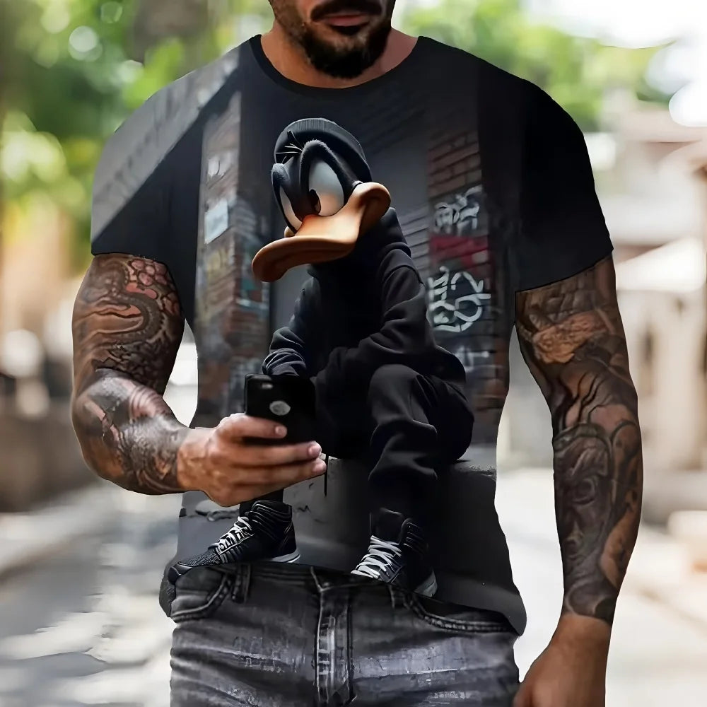 Funny Duck 3D Print Casual Tee | Breathable, Lightweight & Trendy