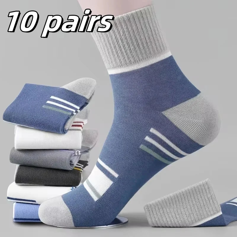 10 Pairs Men’s Cotton Short Socks | Breathable Low-Cut Ankle Socks