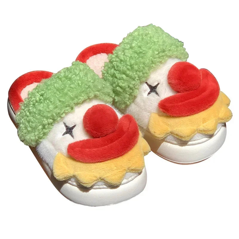 Funny Fluffy Platform Slippers | Cozy Cartoon Indoor/Outdoor Shoes