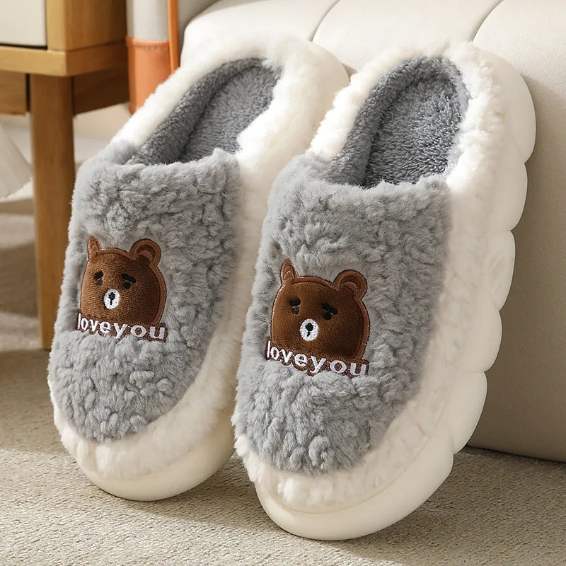 Women's Cute Cartoon Rabbit Plush Slippers | Cozy Indoor Footwear