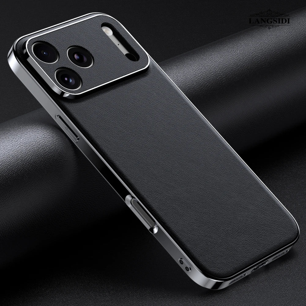 Funda de lujo de piel para iPhone | Protección total de la lente