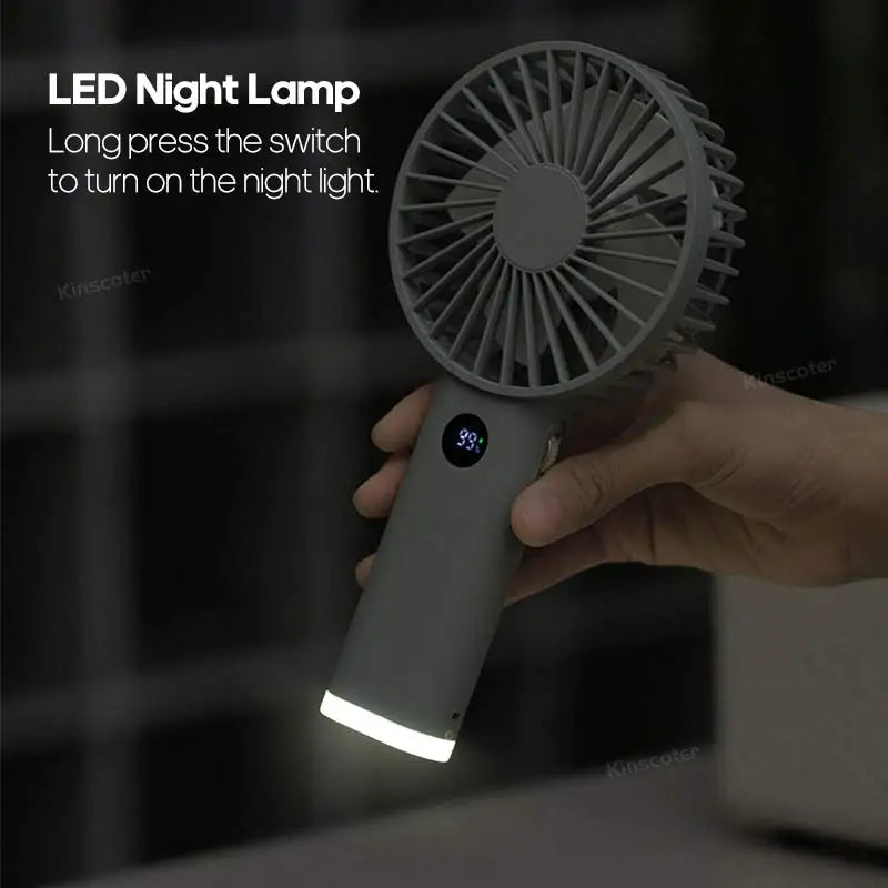 Portable Mini USB Hand Fan | Rechargeable with Night Light