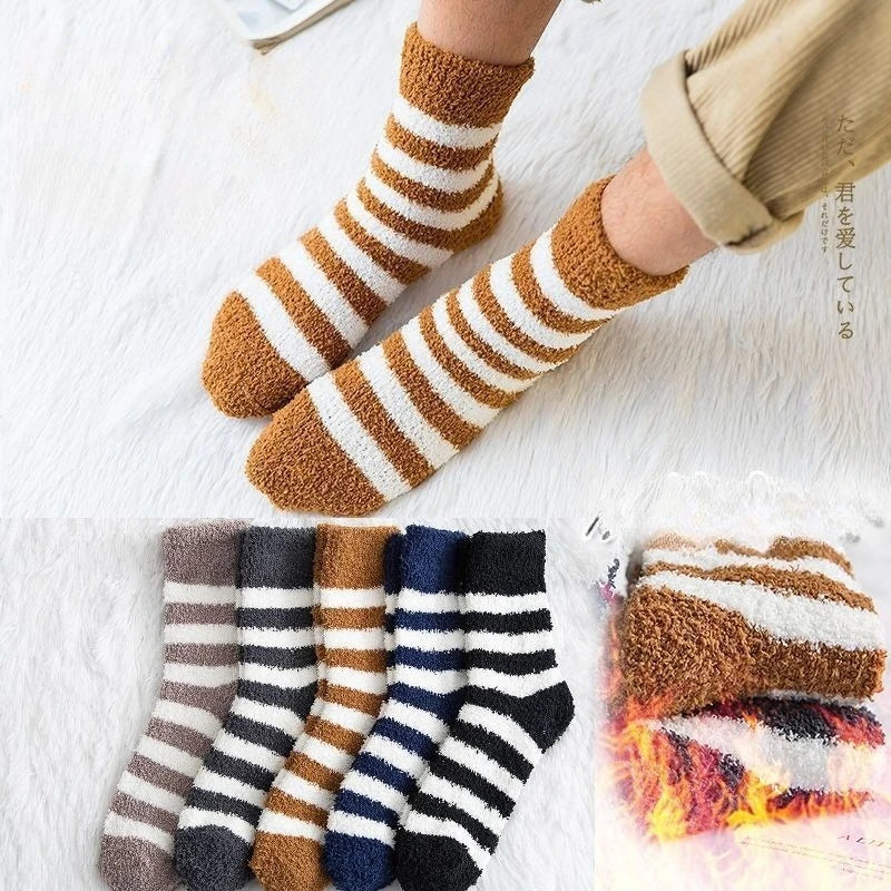 Cozy Winter Coral Fleece Mid Tube Socks | Warm & Stylish Comfort