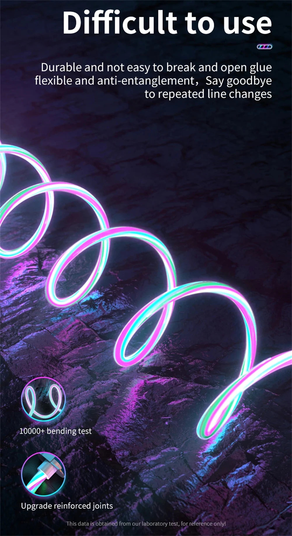 Glowing LED Light USB 3 in 1 Fast Charging Cable for Phones