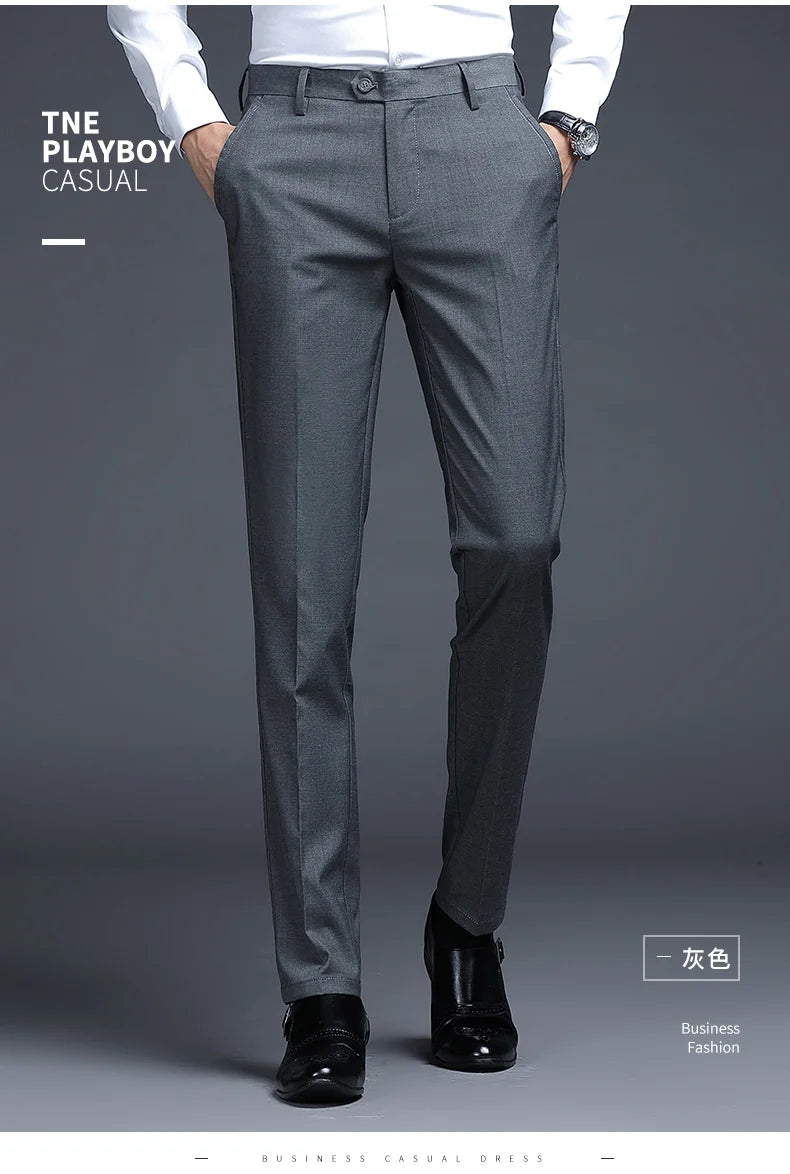 Men's Relaxed Fit Business Suit Pants | Stylish Office Trousers