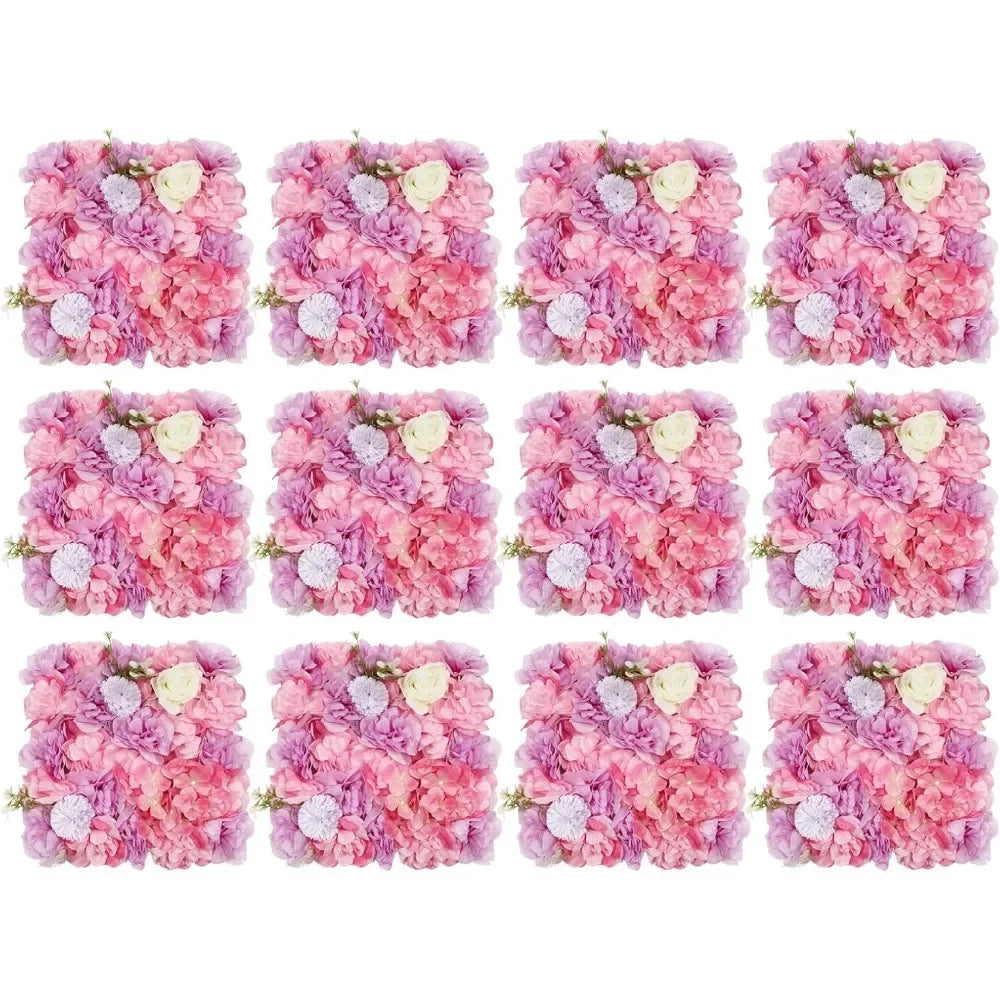 12PCS 3D Flower Wall Panels | Artificial Floral Backdrop Decor