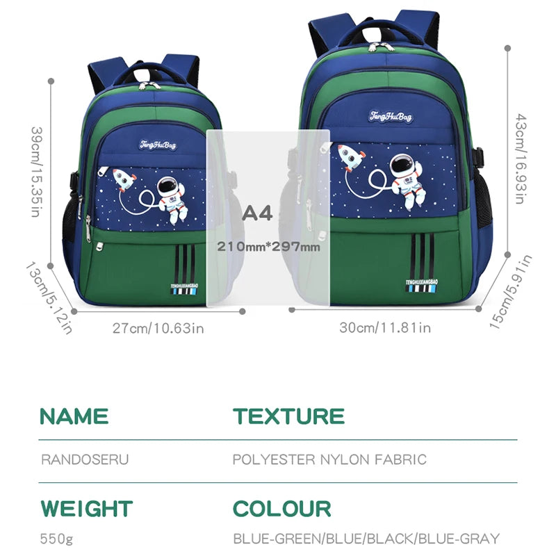 Astronaut-Themed Waterproof School Backpack for Kids | Stylish & Durable