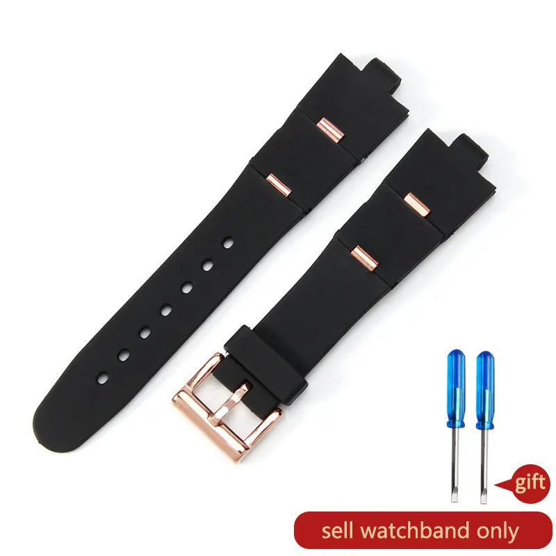 Men's Black Rubber Replacement Watch Band Strap | Comfortable & Durable