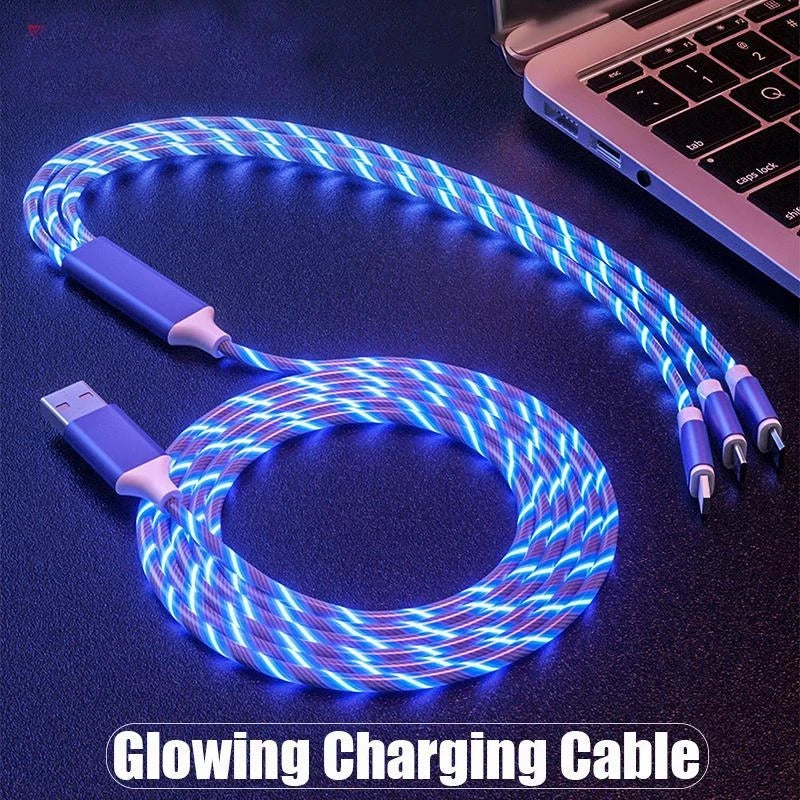 3 in 1 LED Charging Cable | Multifunctional USB Type-C Cable