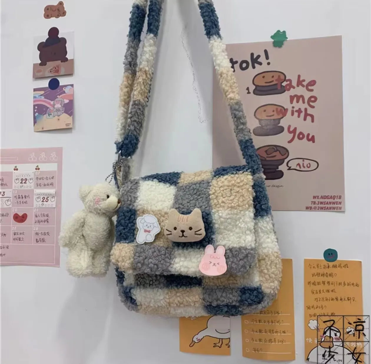 Bolso cruzado de cuadros escoceses para mujer | Bandolera informal elegante