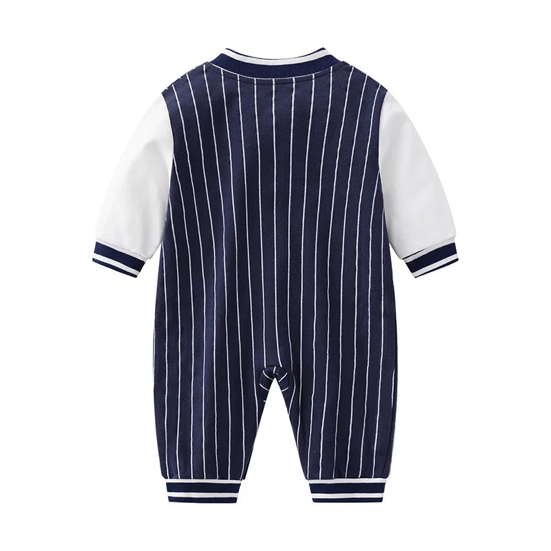 Baby Boy's Cotton Baseball Jumpsuit | Adorable Autumn Outfit