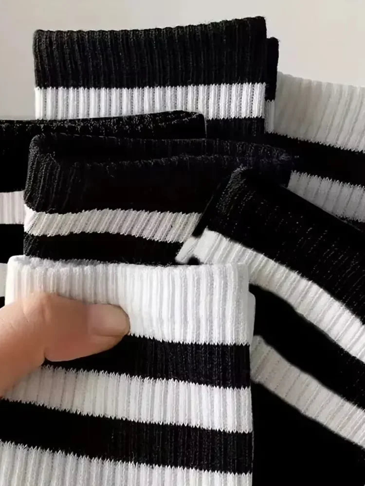 Men's Striped Mid Tube Socks | Breathable Casual Comfort