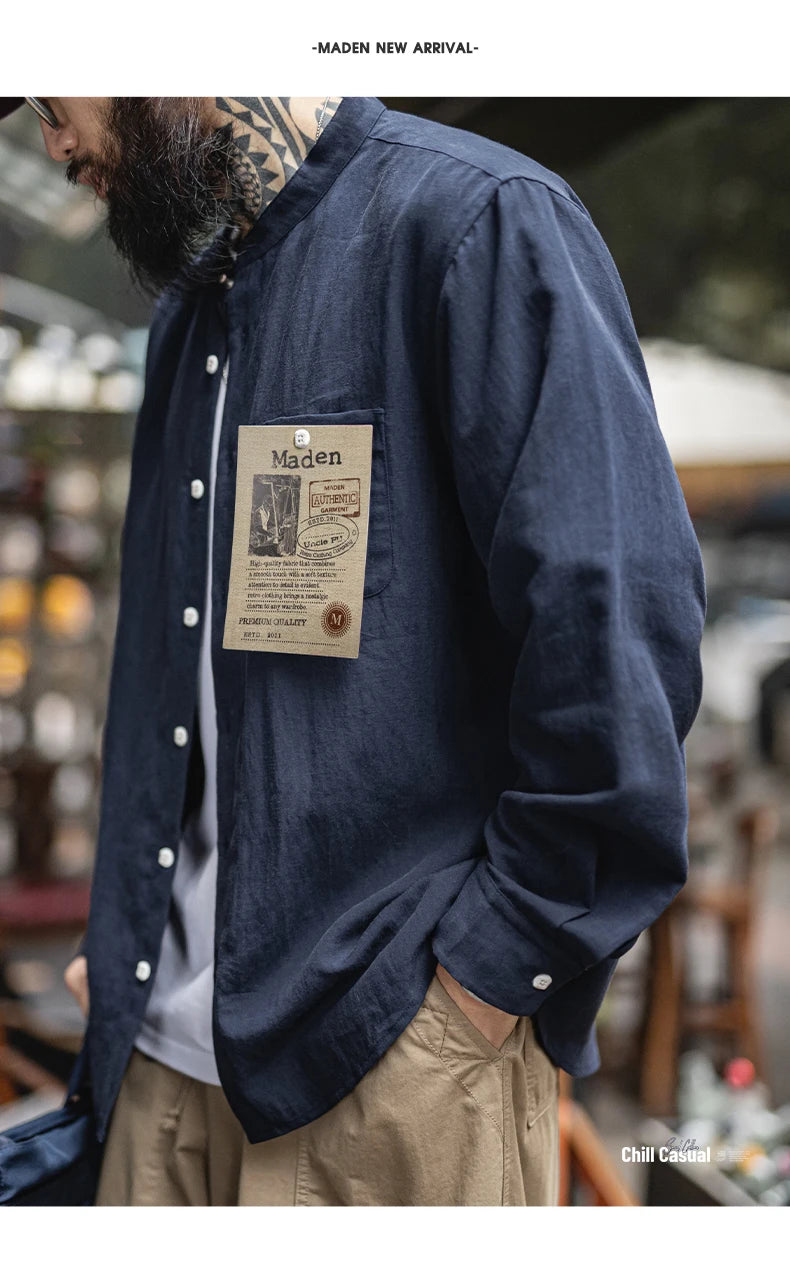 Men's Casual Spring Long Sleeve Shirt | Stylish Solid Color Blouse