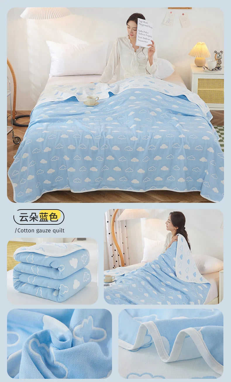 Breathable Summer Quilt | Multi-functional Cotton Towel Blanket