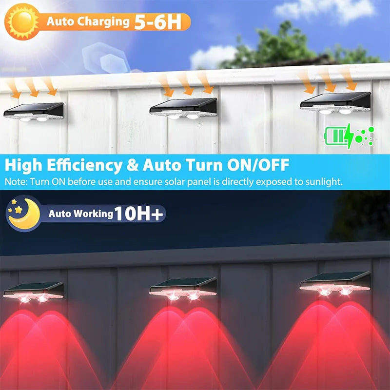 Stylish Solar Powered LED Fence Lights | Waterproof Outdoor Decor