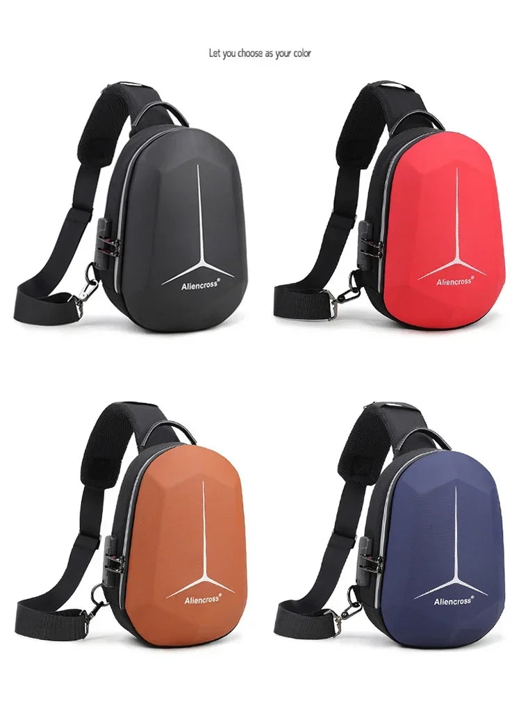 Designer Anti-theft Lock Crossbody Bag USB Charging Travel Shoulder Bag High Quality Messenger Bags Male Waterproof Chest Bag