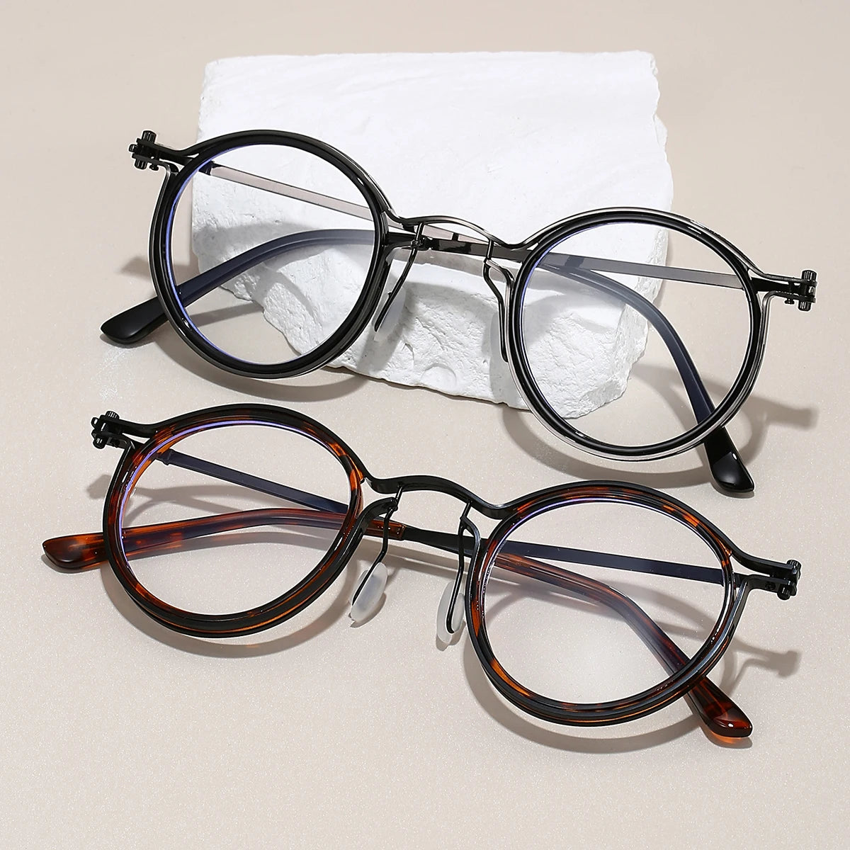 Stylish Retro Round Glasses | Chic Blue Light Blocking Eyewear