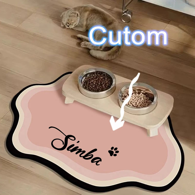 Cute Non-Slip Diatom Mud Pet Feeding Mat | Waterproof Home Decor