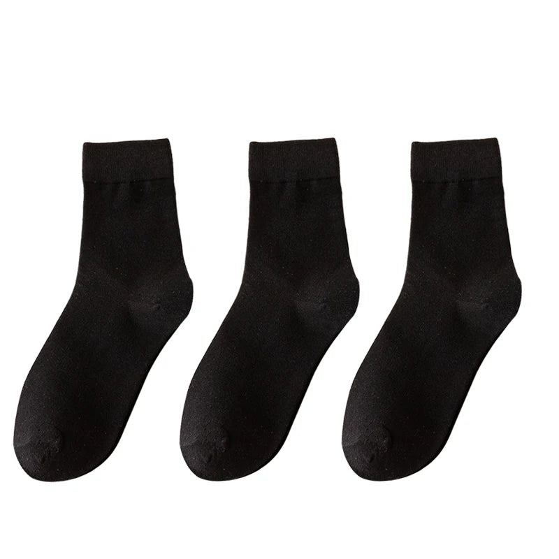 Calcetines de algodón de color liso para mujer | Comodidad suave y transpirable
