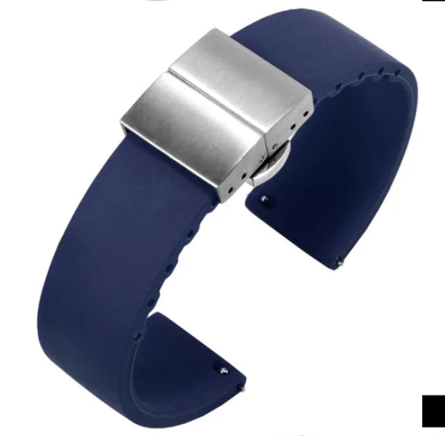 Soft Silicone Quick Release Watchband with Butterfly Buckle