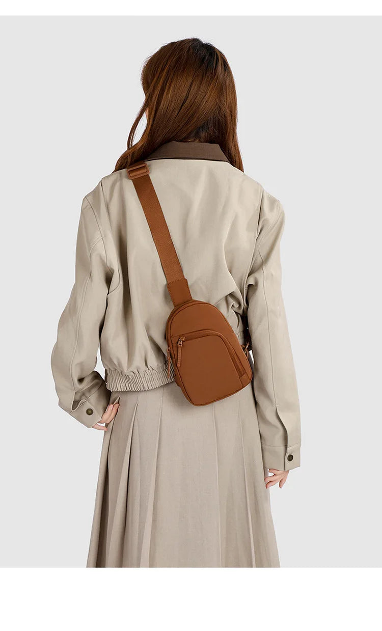 Waterproof PU Leather Sling Bag | Versatile Unisex Chest Bag