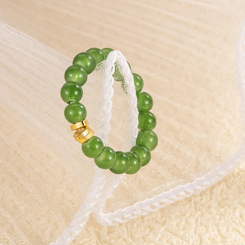 Adjustable Geometric Jade Ring for Women | Vintage Jewelry Gift