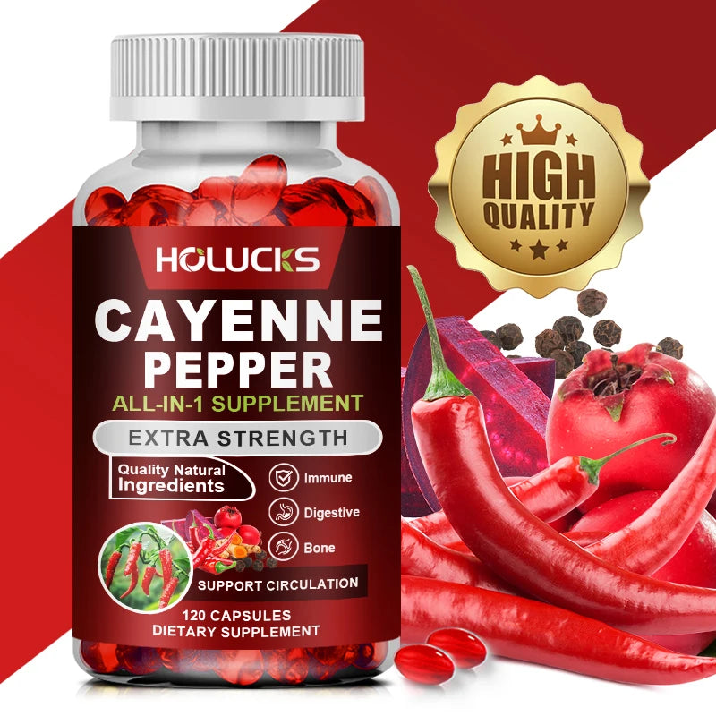 Cayenne Pepper Capsules with Vitamin D3 & K2 | Boost Health & Wellness