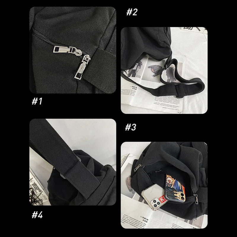 Unisex Canvas Bag | Stylish Korean Student Book Bag
