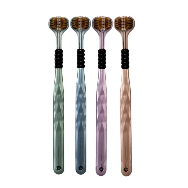 New 1PCS/2PCS/4PCS/8PC Three Sided Soft Bristled Toothbrush Adult Household Cleaning Gingival Protection Advanced Toothbrush
