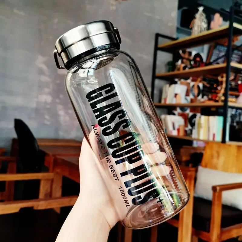 2L Glass Water Bottle with Strap | Portable Leakproof Drinkware