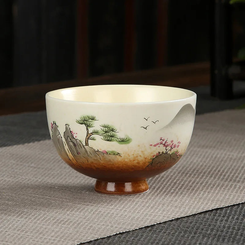Handmade Vintage Ceramic Teacup | Japanese Coarse Pottery Mug