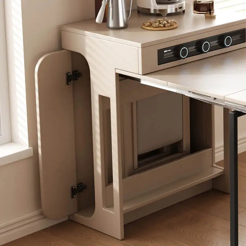 Space Saving Retractable Dining Table | Modern Wooden Design