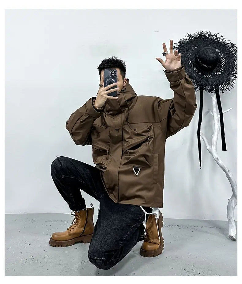 Men's Casual Hooded Parka | Warm Multi-Pocket Winter Jacket