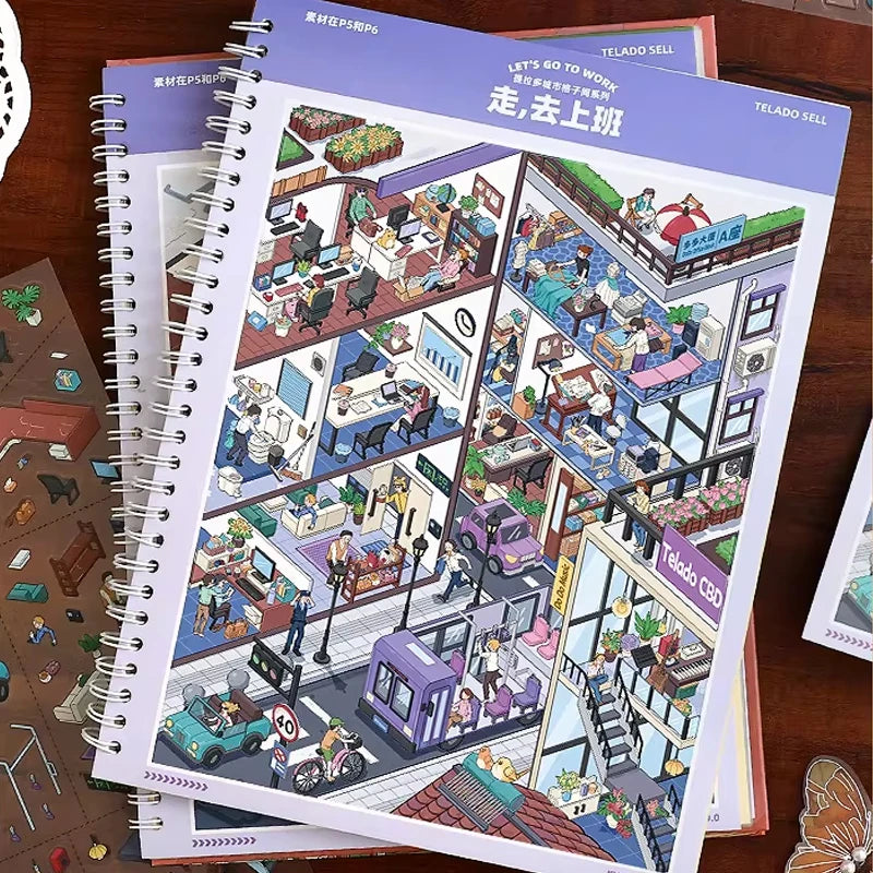 Miniature Scene Collection Stickers | DIY 3D Dollhouse Crafts
