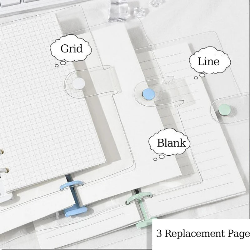 A5 Clear PVC Binder Notebook | Stylish Refillable Planner