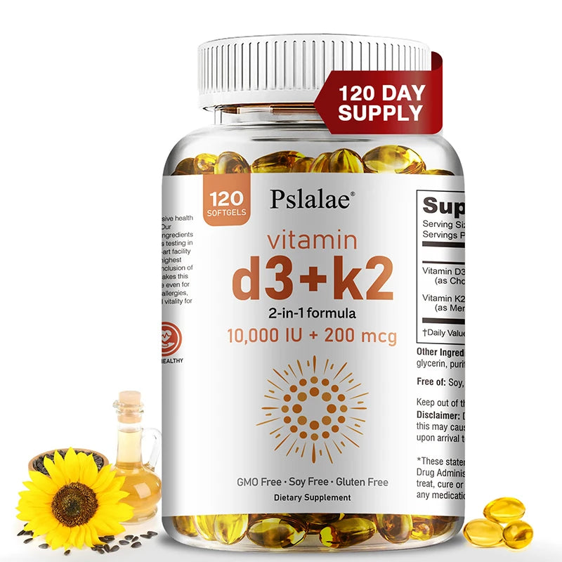 Vitamin D3 10000 IU with K2 200 Mcg | Immune & Joint Support