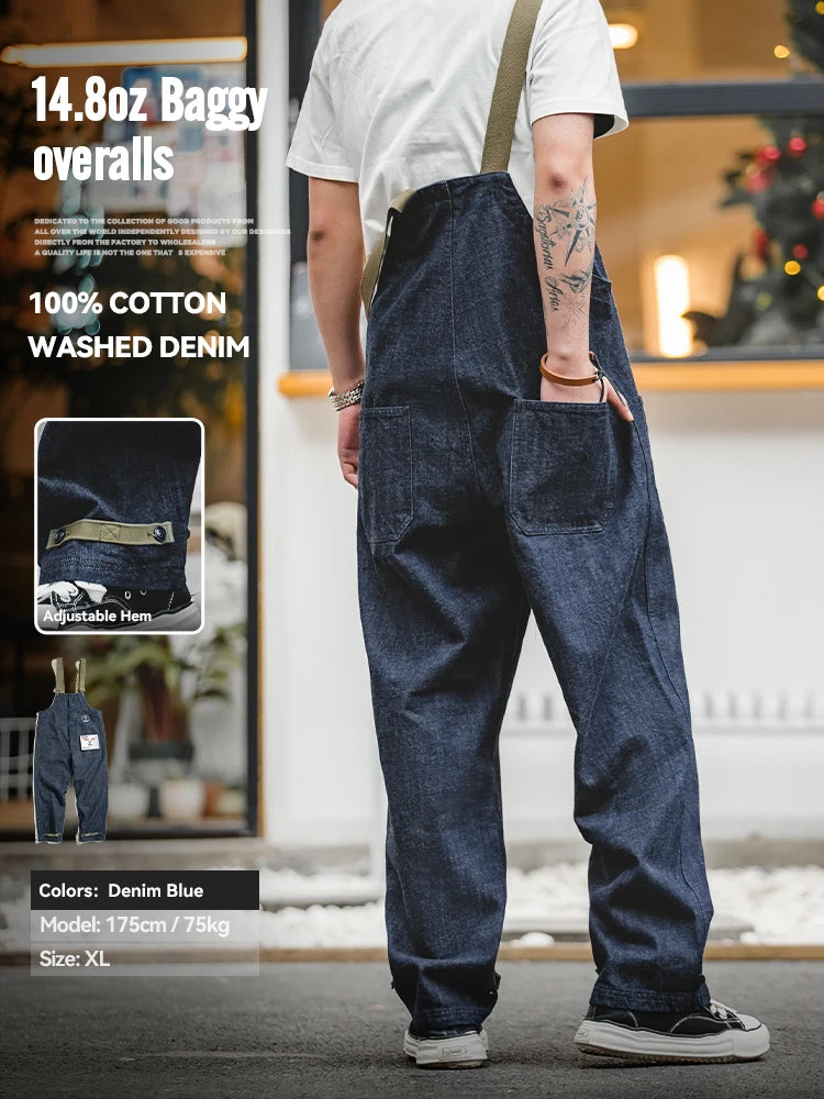 Unisex Vintage Denim Overalls | Stylish Baggy Jumpsuits for All