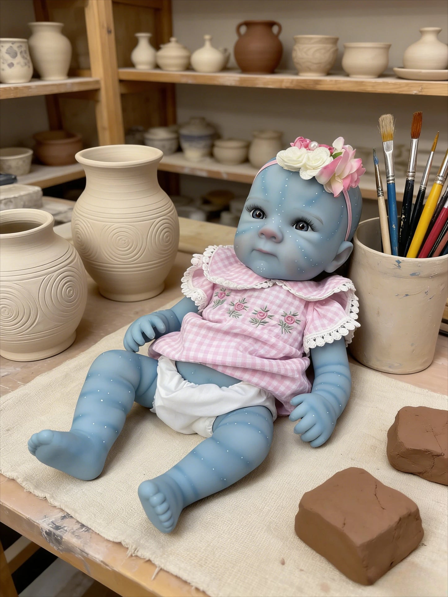 Collectible 48cm Newborn Reborn Doll with Realistic Features