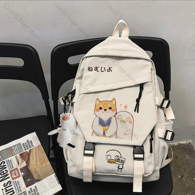 Anime-Inspired Large Capacity Print Backpack for Students