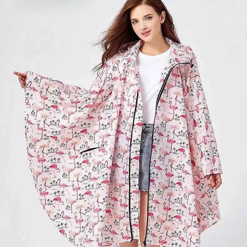 Lightweight Leopard Raincoat for Women | Waterproof Windproof Cloak