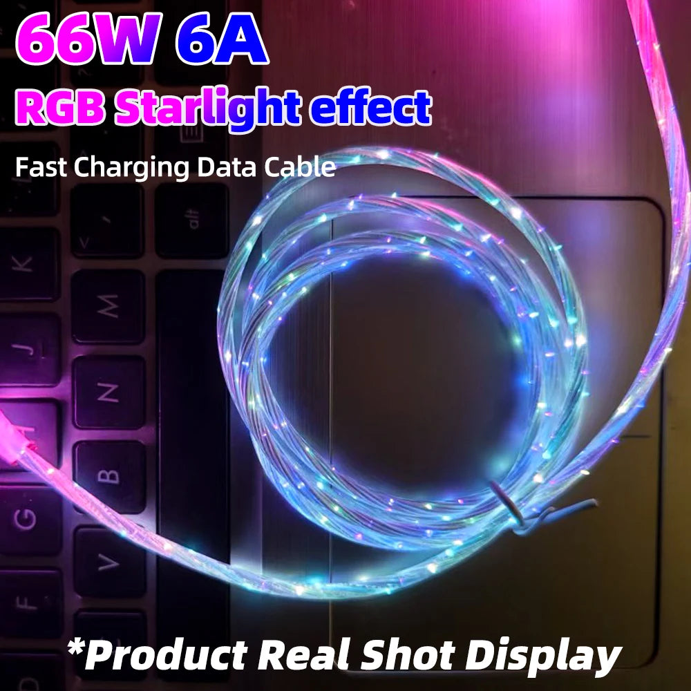 Luminous RGB LED Type C USB Cable | Fast Charger Data Cord