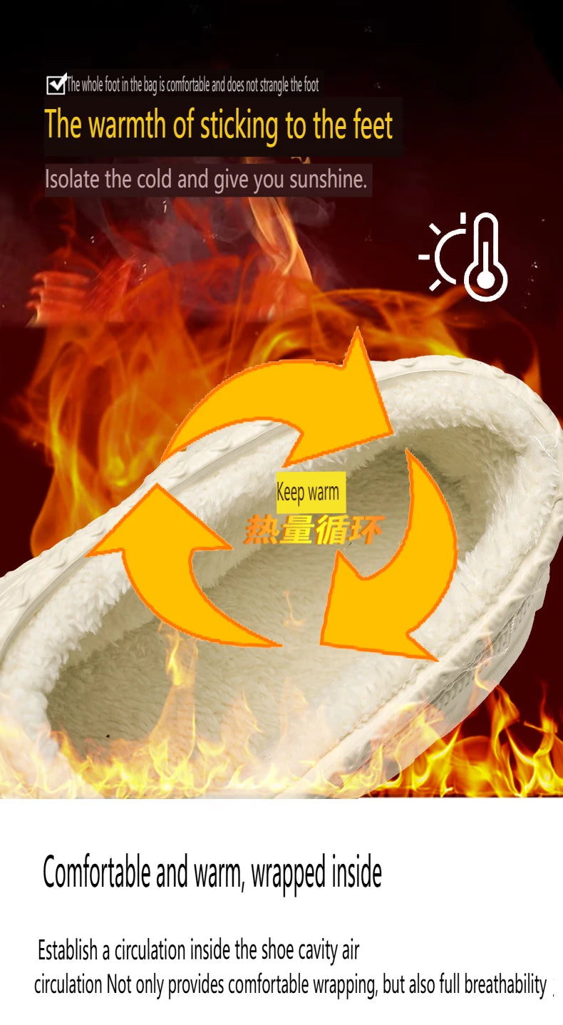Couples Plush Cotton Slippers | Cozy Winter Indoor Shoes