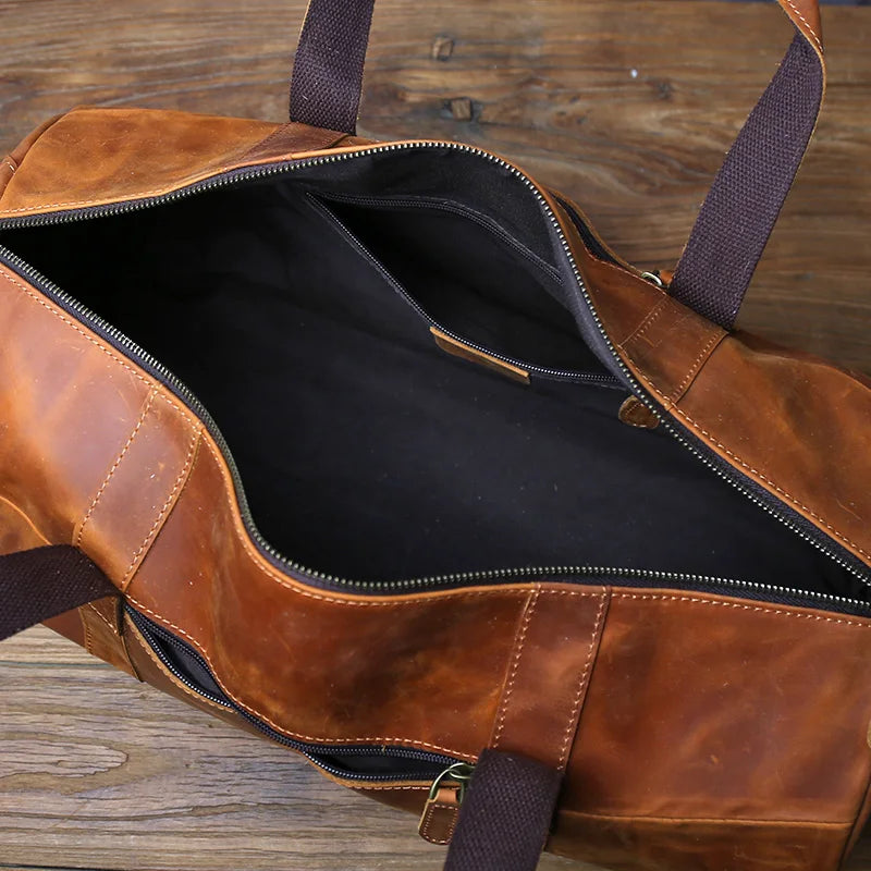 Retro Men's Crossbody Travel Bag | Genuine Leather Handbag