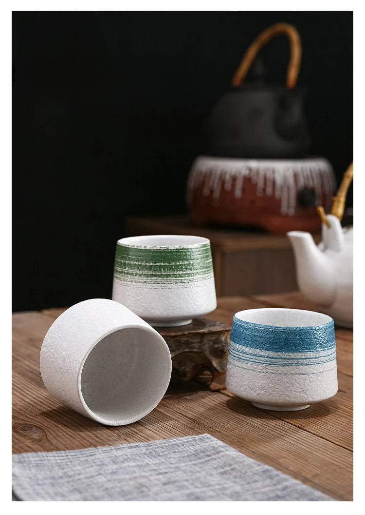 Tazas de café vintage de cerámica estilo japonés | Vajilla elegante