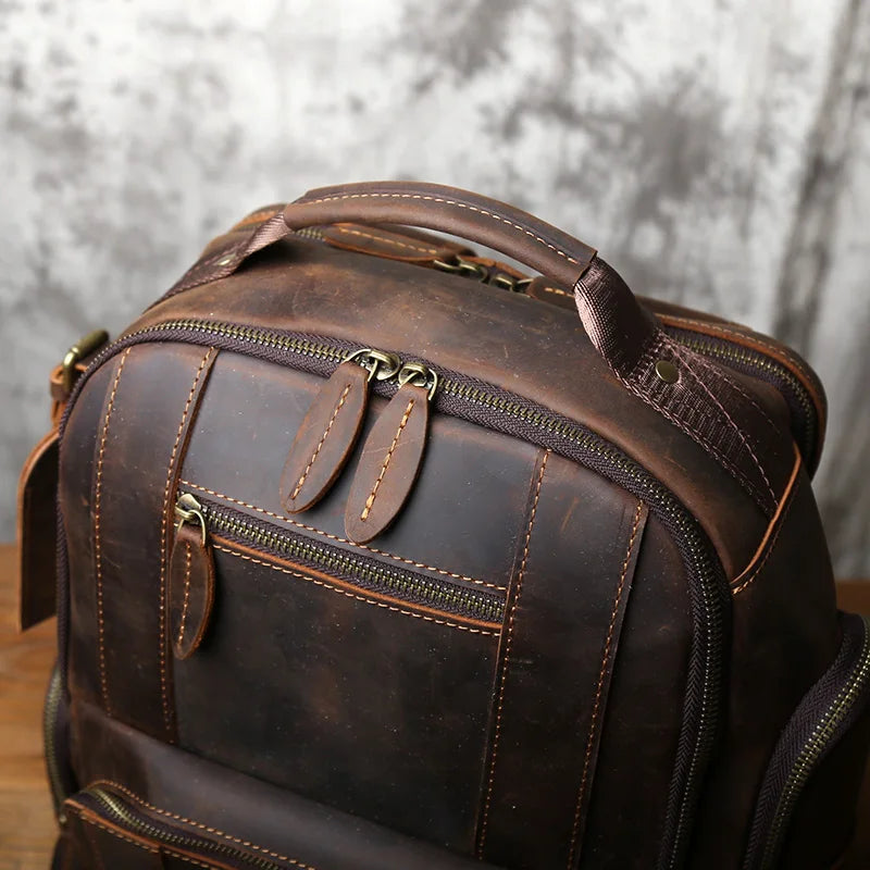 Stylish Retro Genuine Leather Men's Backpack | Travel Companion