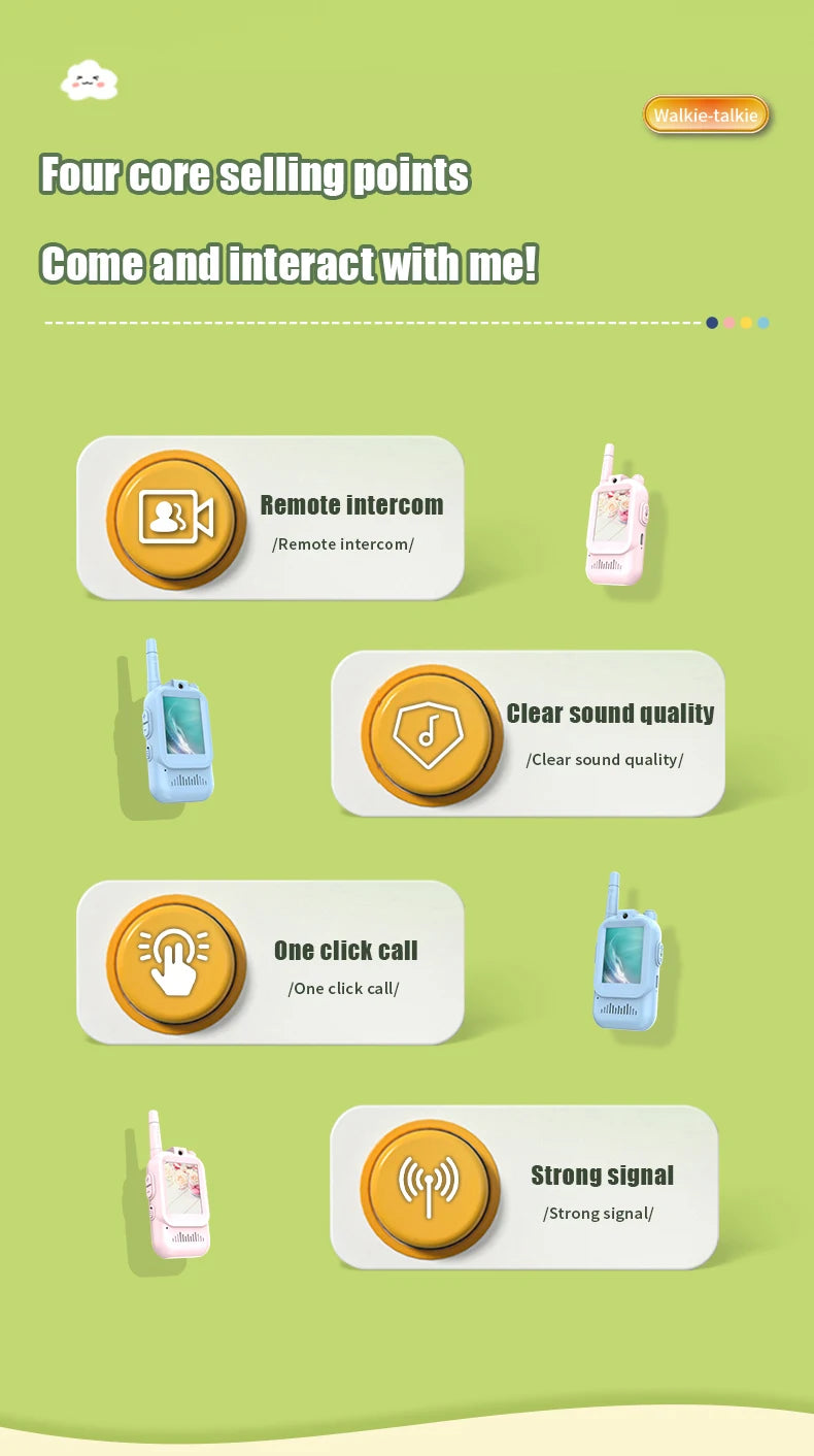 Kids Walkie Talkies with Video | Rechargeable Clear Sound Communication