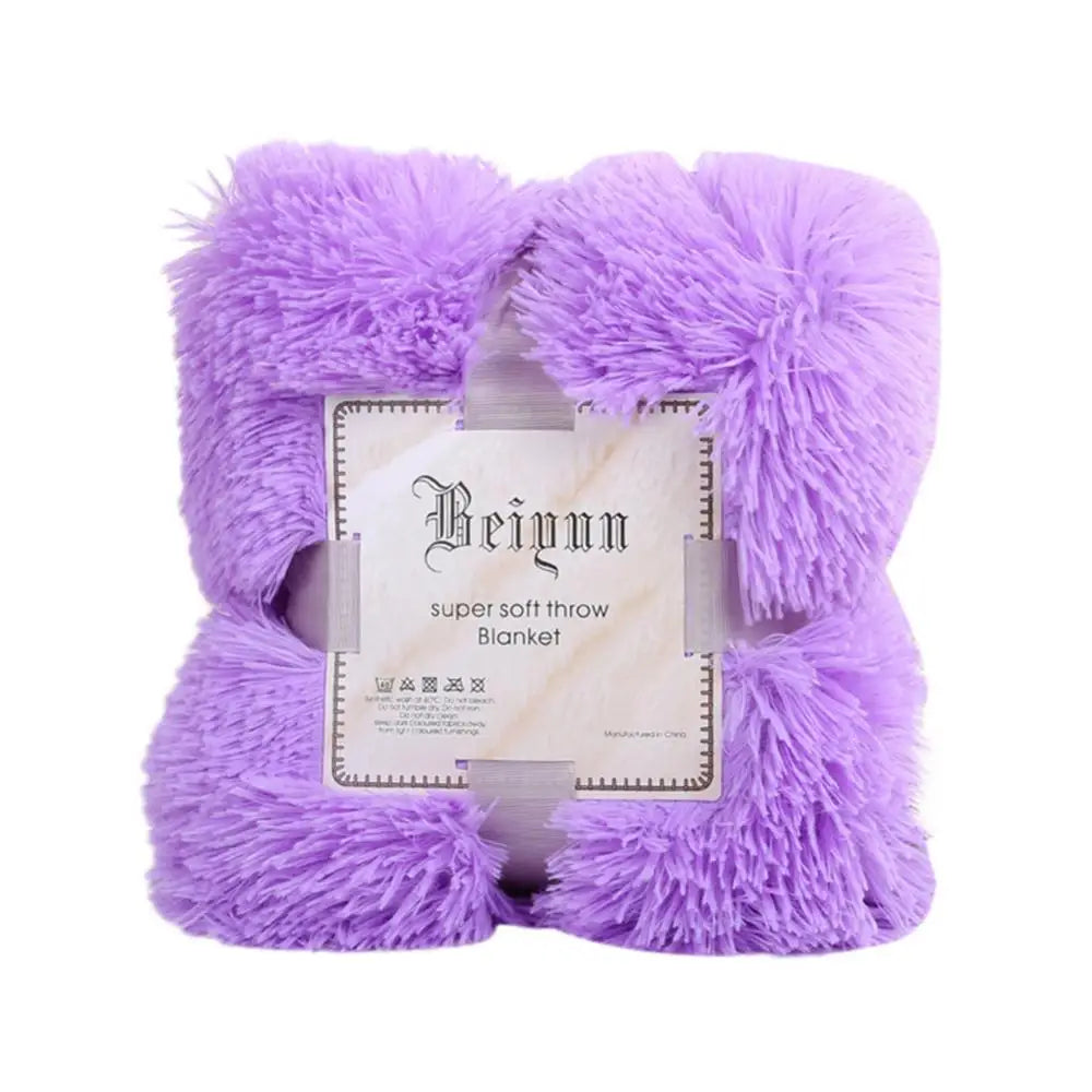 Soft Fluffy Shaggy Throw Blanket | Cozy Faux Fur Bedspread